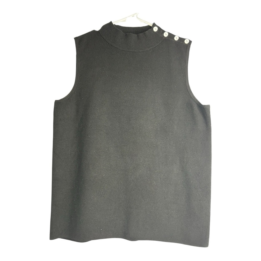 Talbots Black Ribbed Knit Top